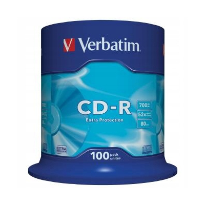 Verbatim CD-R Extra Protection, 100-pack, 700MB, 52x, 80min. 43411
