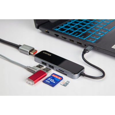 Unitek D1036A HUB USB-C 2xUSB3.1 HDMI czytnik kart
