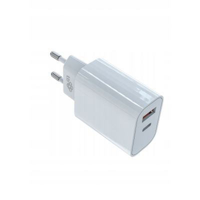 Ładowarka sieciowa 2x3A USB C + USB A Power Delivery biała