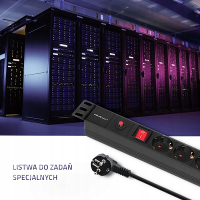Qoltec Listwa zasilająca PDU antyprzeciąż, do RACK 19