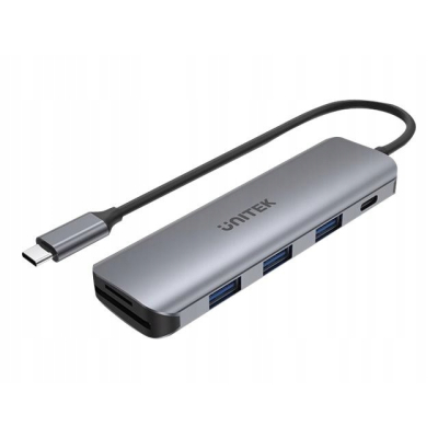 Unitek HUB USB-C 3xUSB 3.1 Gen1 PD 100W SD microSD