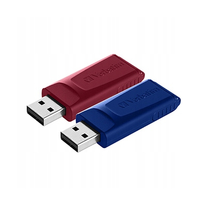 Verbatim USB 2.0, 32GB, Slider, niebieski, czerwony, 49327, USB A