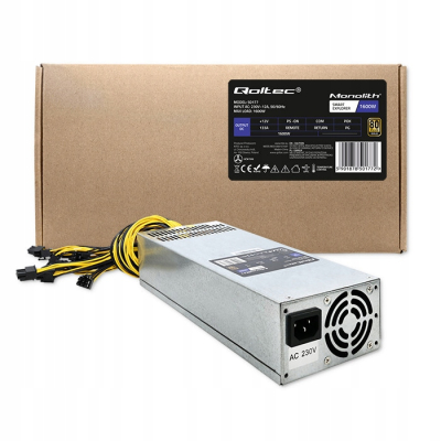 Qoltec Zasilacz PCI-E Smart 1600W 80 Plus Gold Data mining