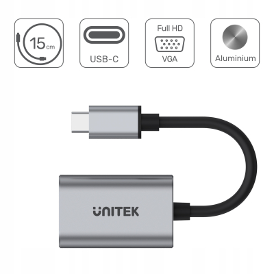 Unitek Y-6315 Adapter USB-C VGA