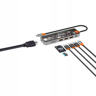 CANYON HUB DS-13 7 w 1 4k USB-C Transparentny