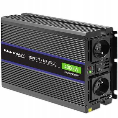 Qoltec Przetwornica Monolith 4000 MS Wave 12V/230V 2000/4000W USB