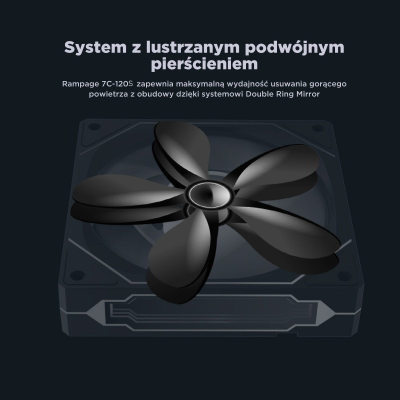 Rampage Wentylator do obudowy 120MM 1800RPM Infinite loop ARGB czarny PWM