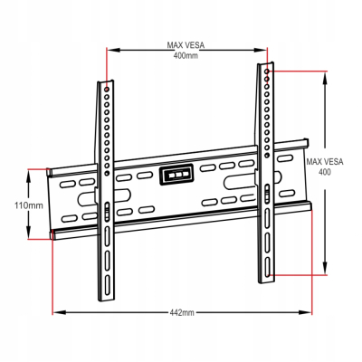 UCHWYT DO TV 26-60 45KG AR-33 ART bez regulacji