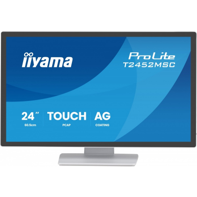Monitor iiyama 24 cale T2452MSC-W1AG FHD 10PKT POJ IPS HDMI DP 400cd biały