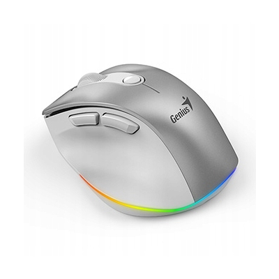 Genius Ergo 9000S Pro Mysz bezprzewodowa, srebrna, 2400DPI