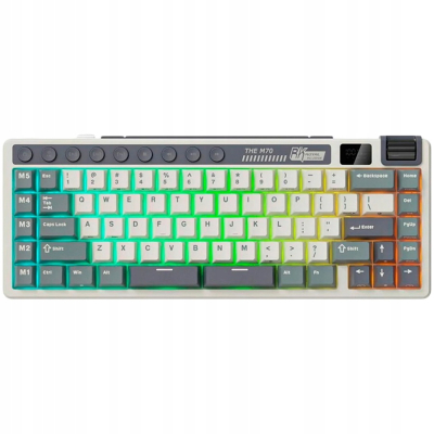 ROYAL KLUDGE RK M70 Cyan Purple Gaming Keyboard Cream switch