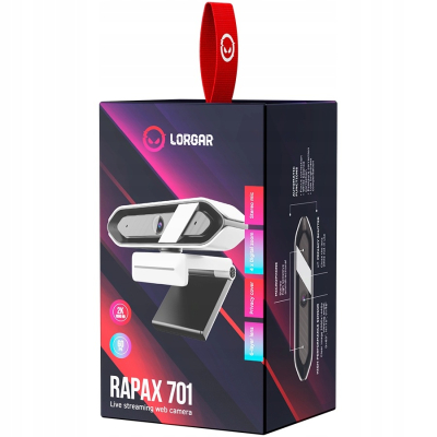 LORGAR Rapax 701, Kamerka internetowa do transmisji strumieniowej, 2K, Biał