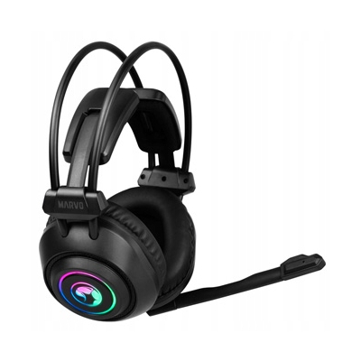 Marvo HG9056 słuchawki z mikrofonem, przewodowa czarna do gry podświetlenie