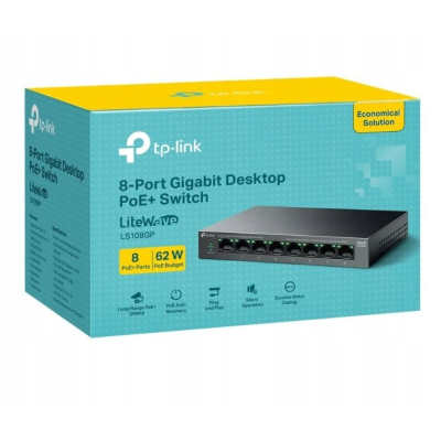 TP-LINK Przełącznik LS108GP 8xGE PoE+