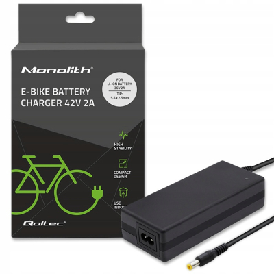 Qoltec Ładowarka do baterii roweru elektrycznego 36V 42V 2A 5.5*2.5