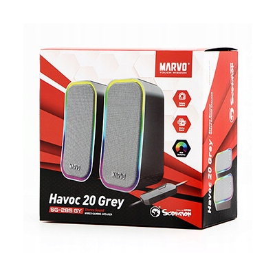 Marvo głośniki HAVOC 20GY, 6W, szary, podświetlane
