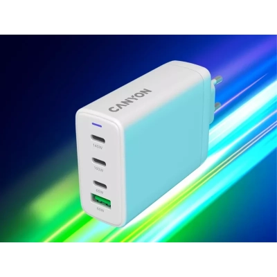 CANYON Ładowarka sieciowa CU140ACC GaN 150W 3xPD 1xQC EU Biała