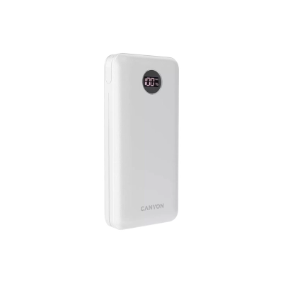 CANYON Powerbank PB-2002 LED 20000 mAh PD 20W QC 3.0 Biały