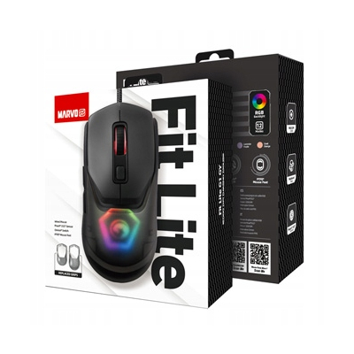 Marvo FIT LITE G1 Mysz przewodowa, szara, 12000DPI