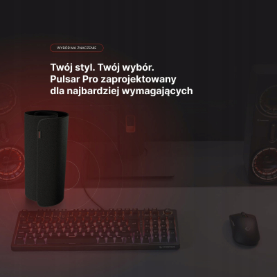 Rampage Podkładka gamingowa Pulsar Pro S tkanina jacquard 29x24 cm czarna