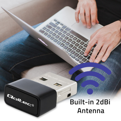Qoltec Ultraszybki bezprzewodowy Mini Adapter USB Wi-Fi standard AC650Mbps