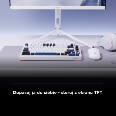 Rampage Quell Pro bezprzewodowa klawiatura mechaniczna Ekran, Gasket