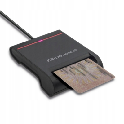 Qoltec Inteligentny czytnik chipowych kart SCR-0642 USB 2.0 +USB-C