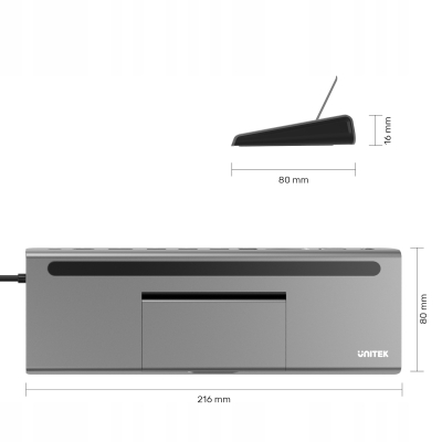 Unitek D1022A Replikator USB-C 11w1 HDMI DP VGA