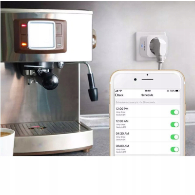 Zdalnie sterowane gniazdko WiFi GreenBlue, Android/iOS/Alexa/Google Home, zuż. energii, timer, max 3680W, typ E, GB720 E