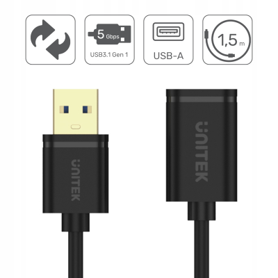 Unitek Y-C458GBK Przedłużacz USB 3.0 1.5m