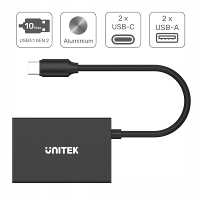 Unitek Hub USB-C 10Gbps 2xUSB-A 2xUSB-C H1302A