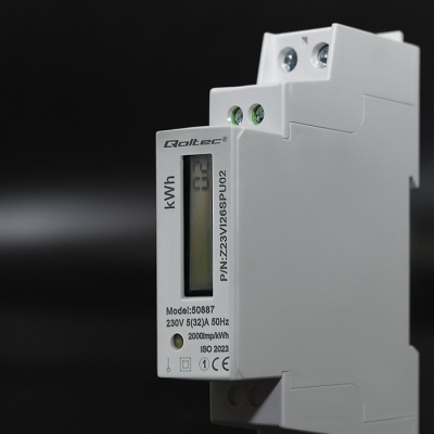 Qoltec Jednofazowy miernik zużycia energii szynę DIN 230V LCD 50887