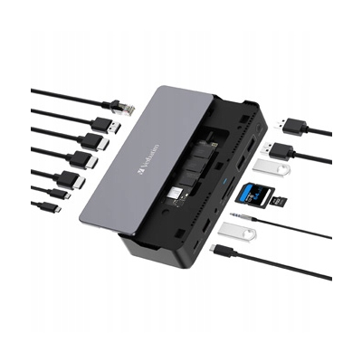 Verbatim Stacja dokująca USB-C Pro 15-port HDMI RJ45 microSD USB-A USB-C