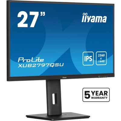 IIYAMA Monitor 27 cali XUB2797QSN-B2 IPS QHD USB-c Dock HDMI