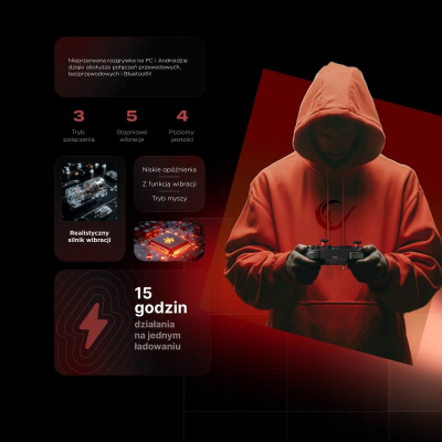 Rampage Hydra Pad bezprzewodowy RGB 2.4G Hall, spusty analogowe