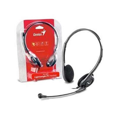 Genius HS-200C słuchawki z mikrofonem, przewodowa, czarna, 2x 3.5 mm jack