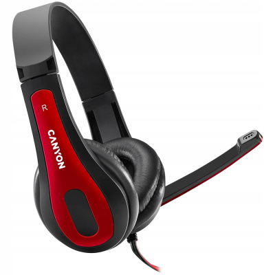 Canyon HSC 1 przewodowy zestaw słuchawkowy PC 2 m czarno-czerwony