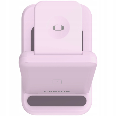 Canyon WS-304 - składana ładowarka bezprzewodowa 3-w-1 (Iced Pink)