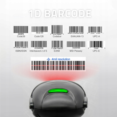 Qoltec Laserowy czytnik kodów kreskowych 1D USB Czarny 50876