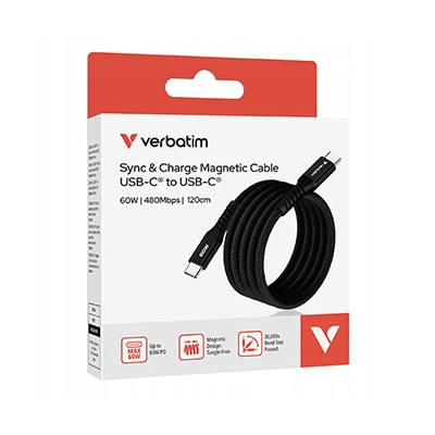 Verbatim USB kabel USB C (M) - USB C (M), 60W, 1.2m, magnetyczny, box 31859