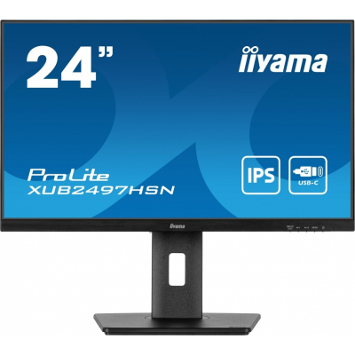IIYAMA Monitor 24 cale XUB2497HSN-B2 IPS USB-C Dock HDMI DP Pivot HAS