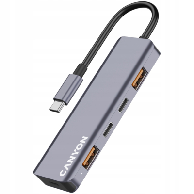 CANYON HUB DS-18 5 w 1 USB-C Szary