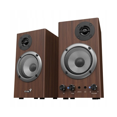 Genius głośniki SP-HF 500B, 2.0, 16W, brązowy regulacja głośności drewniane