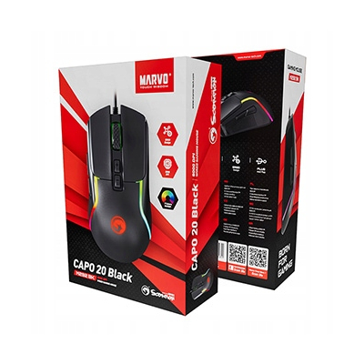 Marvo CAPO 20 Mysz przewodowa, czarna, 8000DPI