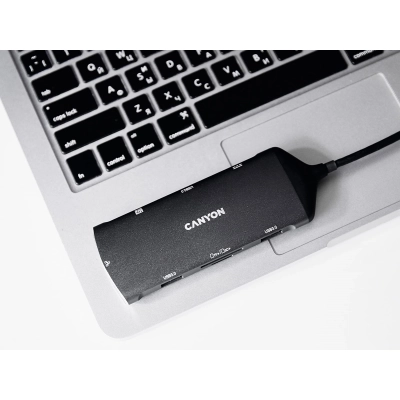 CANYON HUB DS-15 8 w 1  4k USB-C Szary