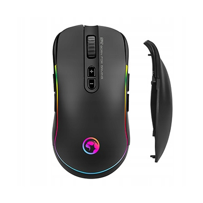 Marvo G942 Mysz przewodowa, czarna, 10000DPI, zdejmowana osłona boczna