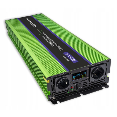 Qoltec Przetwornica Monolith ładowanie baterii UPS 2500W 5000W 12V/230V |Cz
