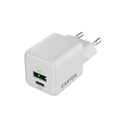 CANYON Ładowarka sieciowa CU65ACC GaN 65W 2xPD 1xQC EU Biała