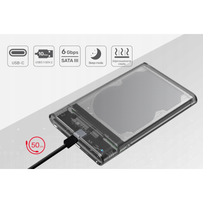 Unitek S1103D Obudowa dysku HDD 2,5'' USB-C