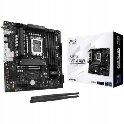 ASROCK MB Desktop B860M Pro-A Wi-Fi, S.1851, 4x DDR5, 1x PCIe 5.0 x16